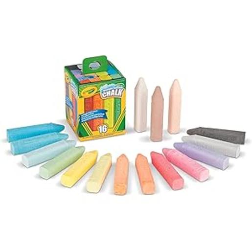 Crayola - Tizas de suelo lavables, 16 colores surtidos, set de 2 juegos ㅤ