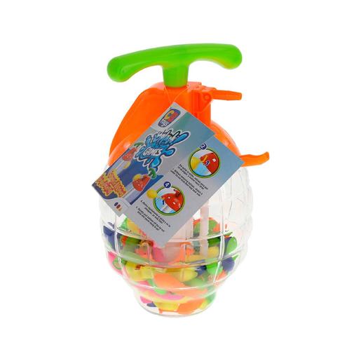 Set botella con hinchador y globos (varios colores)