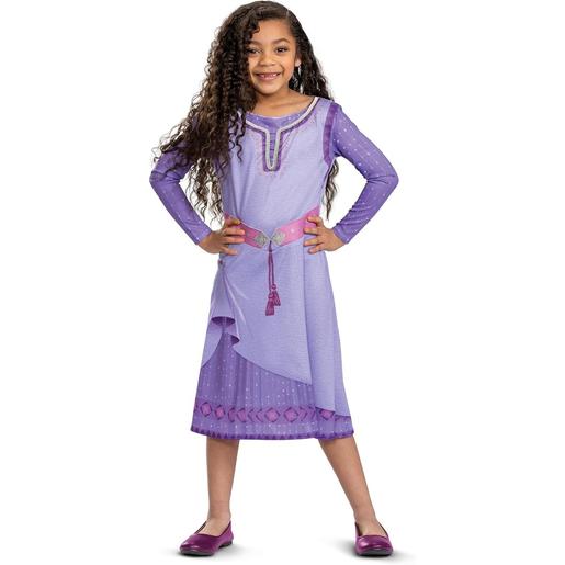 Disney - Disfarce clássico Asha cor púrpura para Carnaval S ㅤ