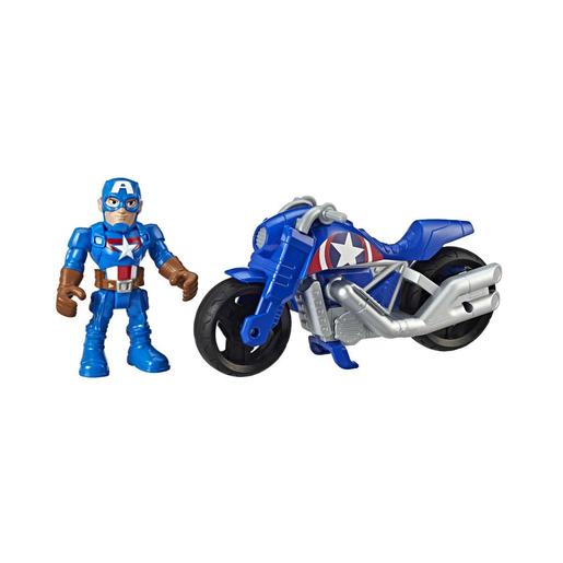 Marvel - Capitán América y Moto de la Victoria Super Hero Adventures