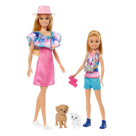 Barbie - Bonecas irmãs com vestuário de verão e cachorrinhos. ㅤ
