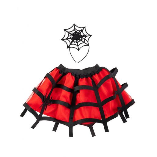 Conjunto falda y diadema de araña rojo