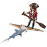 Playmobil - Pirata con balsa y tiburón martillo - 70598