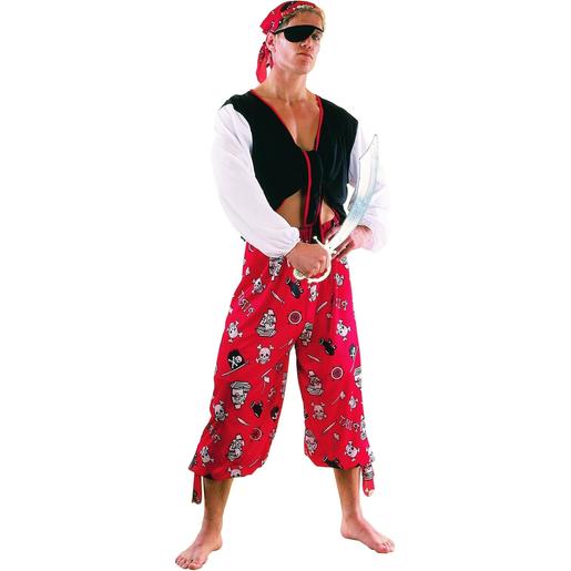 Disfraz de pirata adulto en rojo ㅤ