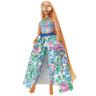Barbie - Muñeca Extra Fancy Look floral con falda, top, bata y accesorios ㅤ