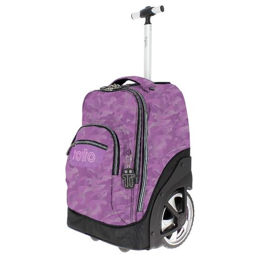 Totto - Mochila escolar con ruedas camuflaje rosa Papel