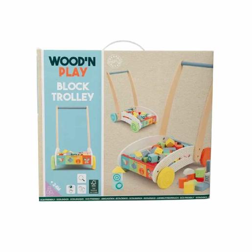 Wood’ N Play - Carrito con bloques de madera