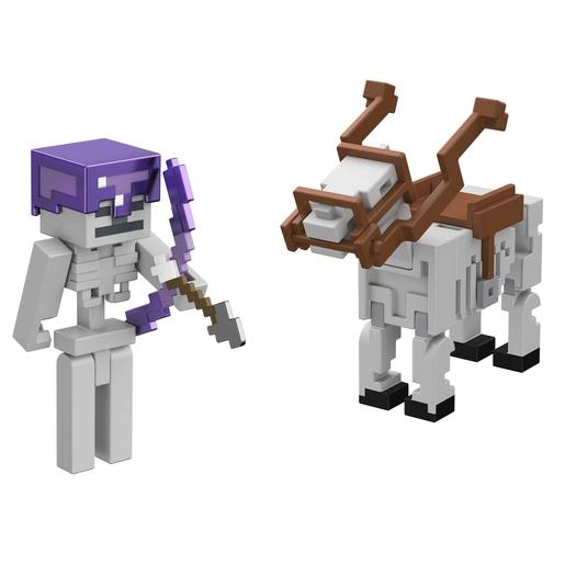 Minecraft - Figura de acción Minecraft de esqueleto y caballo HMD60 ㅤ