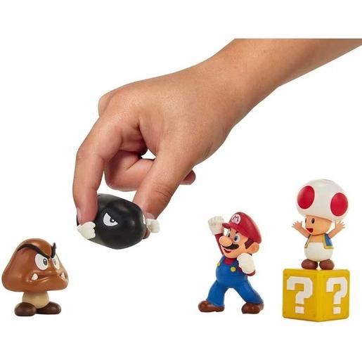 Nintendo - Super Mario - Set Diorama Dehesa Bellotera con 4 Figuras y 1 Accesorio ㅤ