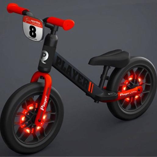 Bicicleta sin pedales Player negra con luces LED