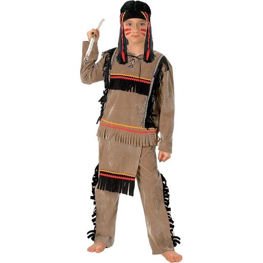 Disfraz de indio Apache para niño, beige/negro/rojo M