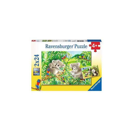 Ravensburger - Koala y panda - Puzzle 2x24 piezas