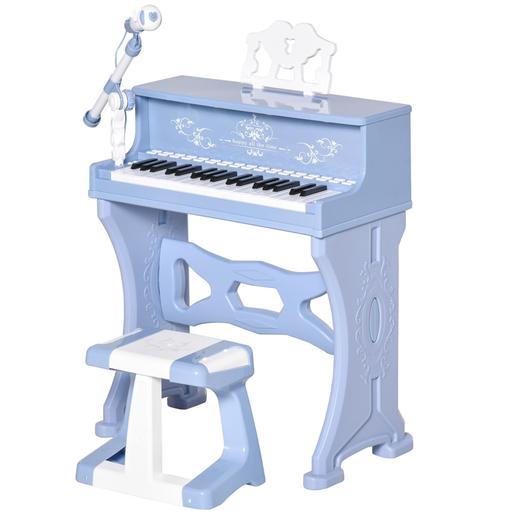 Homcom - Piano electrónico infantil con micrófono y taburete