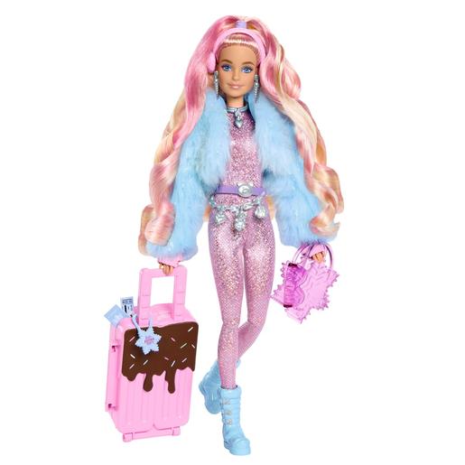 Barbie - Muñeca con conjunto invernal para la nieve y abrigo de piel sintética ㅤ