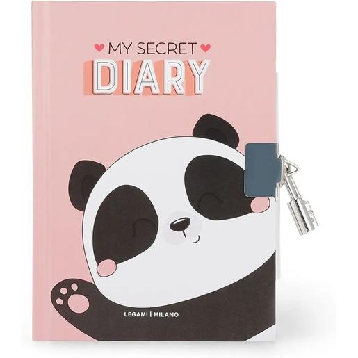 Panda - Diario secreto con candado y marcador de página, 328 páginas