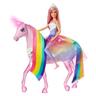 Barbie - Muñeca con Pelo Rosa Dreamtopia y Unicornio con Luces