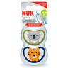 Nuk - Pack 2 chupetes silicona Space Tigre/Koala T3 18-36 meses