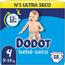 Dodot - Pañales bebé seco talla 4, 9-14 kg, pack de 58 unidades
