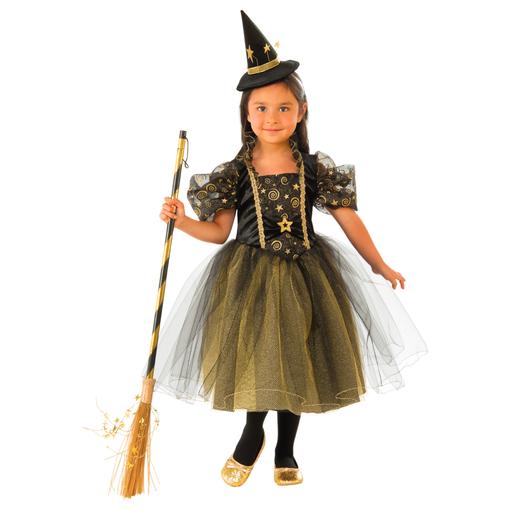 Disfraz Infantil - Bruja Dorado con Sombrero 3-4 años