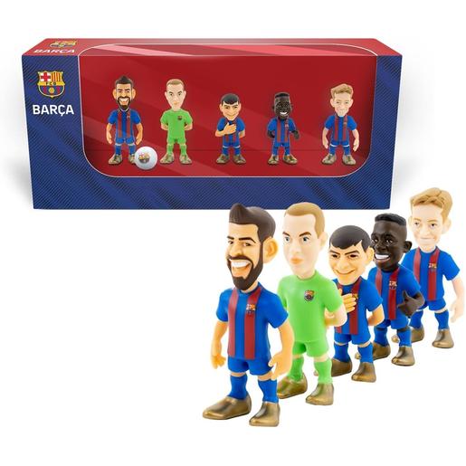 Bandai - Pack de 5 muñecos del Futbol Club Barcelona de 7 cm