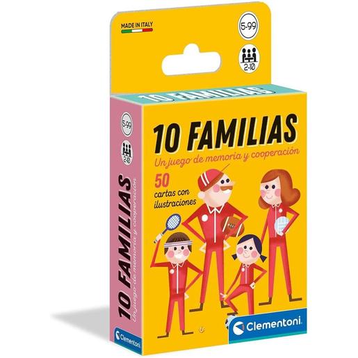 Clementoni - Juego de cartas 10 familias multicolor ㅤ