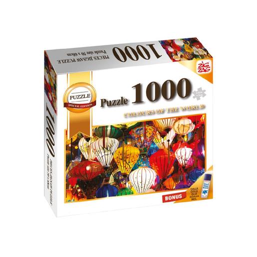 Puzzle 1000 piezas faroles con pegamento