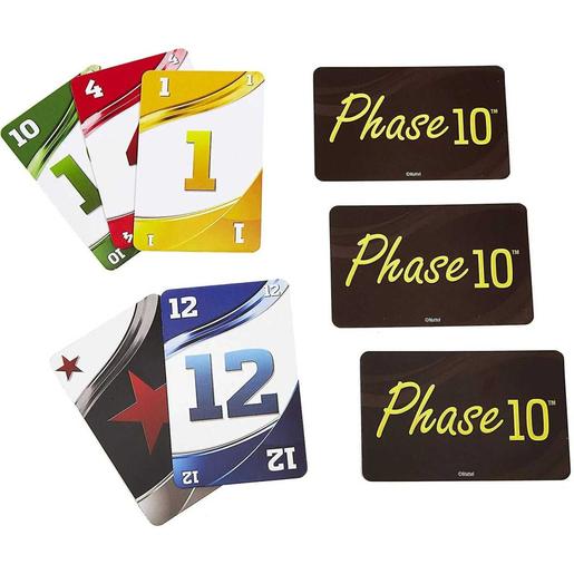 Mattel - Juego de cartas Phase 10 inspirado en Rummy para fases familiares ㅤ
