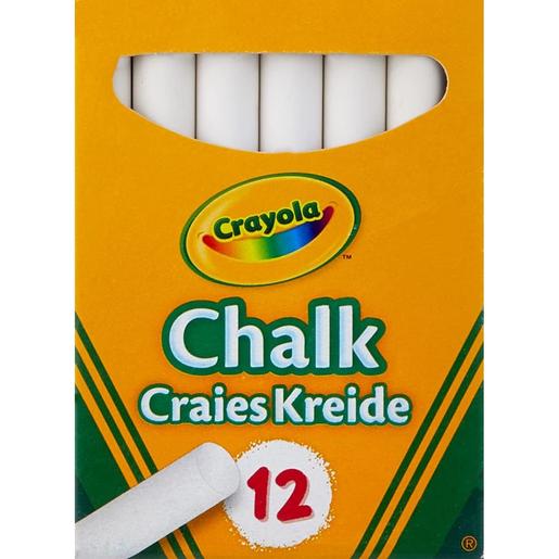 Crayola - Tizas blancas antipolvo, pack de 12 unidades ㅤ