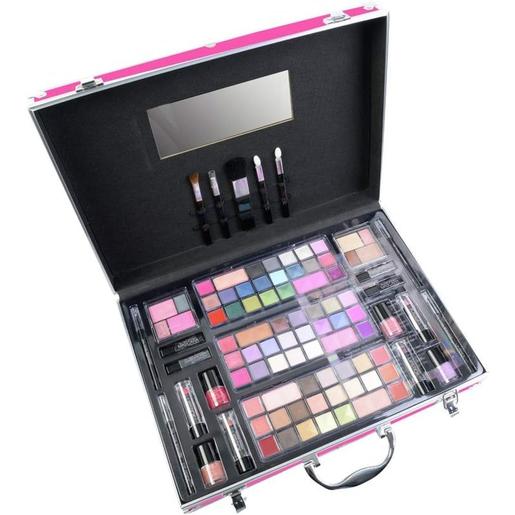 Markwins - Estuche tren con kit completo de maquillaje profesional color rosa