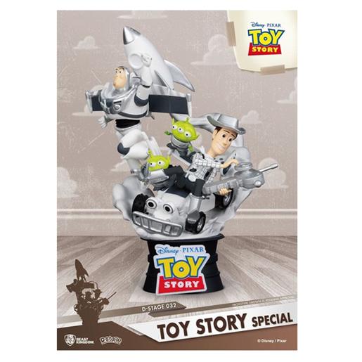 Toy Story - Figura Diorama Buzz, Woody y los Aliens 15 cm
