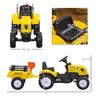 Homcom - Tractor a pedales con remolque amarillo