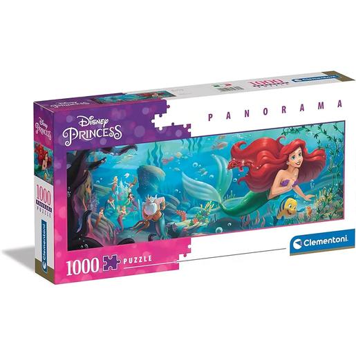 Clementoni - Princesas Disney - Puzzle Panorámico 1000 Piezas La Sirenita ㅤ