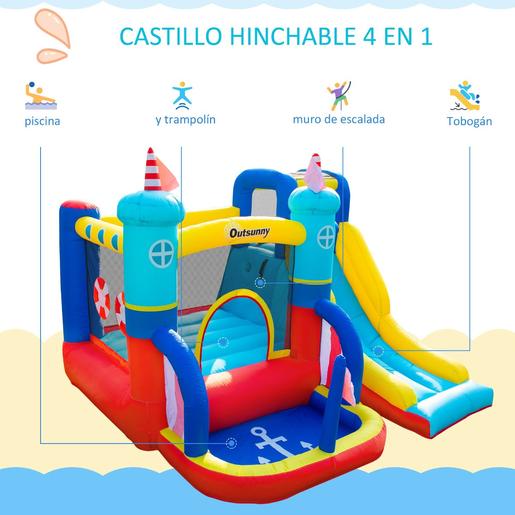 Castillo Hinchable con tobogán 265 cm Outsunny