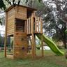 Parque juegos infantil de madera Taga con pared de escalada