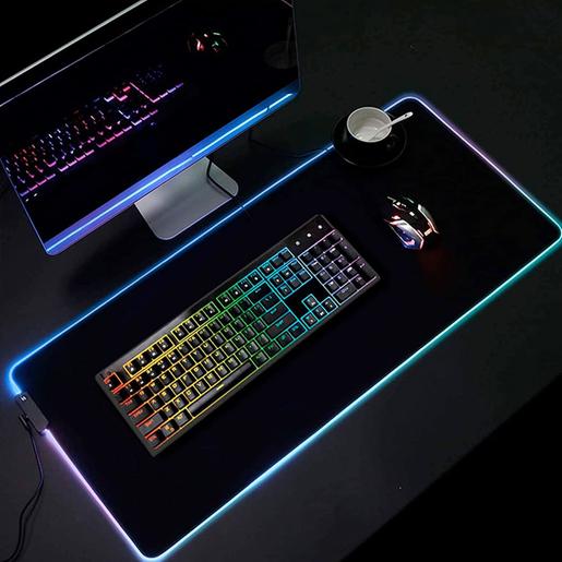 Alfombrilla ratón Gaming XXL con luces LED 80 x 30 cm