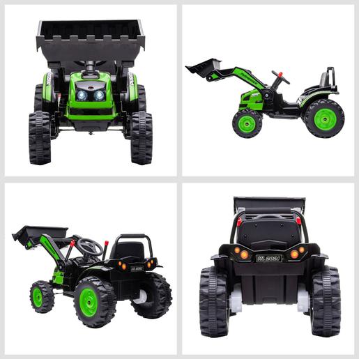 Homcom - Excavadora Tractor Vehículo de batería Verde