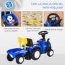 Homcom - Correpasillos Tractor con remolque y herramientas Azul