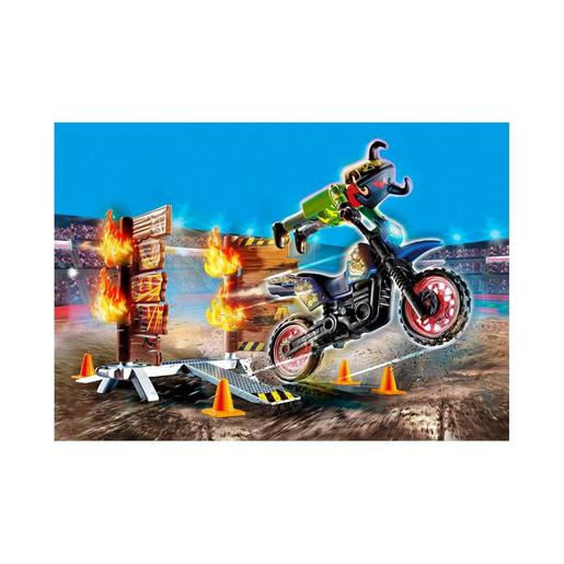 Playmobil - Stuntshow Moto con muro de fuego - 70553