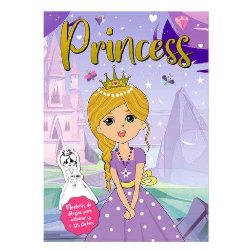 Libro para colorear Princesas o Sirenas con 125 pegatinas (Varios modelos)