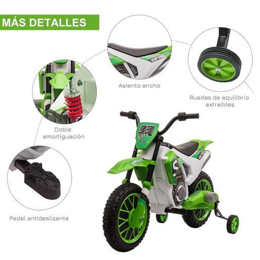 Homcom - Moto eléctrica 12V verde