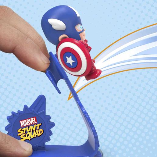 Marvel - Capitán América - Marvel Stunt Squad: Set de Juego Tower Smash con Figuras de Acción 3,5 cm ㅤ