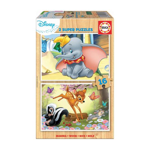 Educa Borrás - Disney - Pack Puzzles Animales de Disney 2x16 Piezas