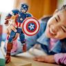 LEGO - Capitán América - Figura de construcción superhéroe Capitán América, set de juguete con escudo 76258