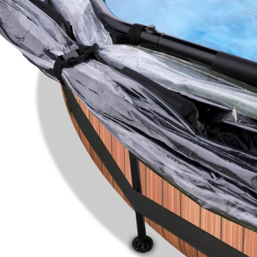EXIT - Piscina Wood redonda 300 cm con cúpula y bomba de filtro