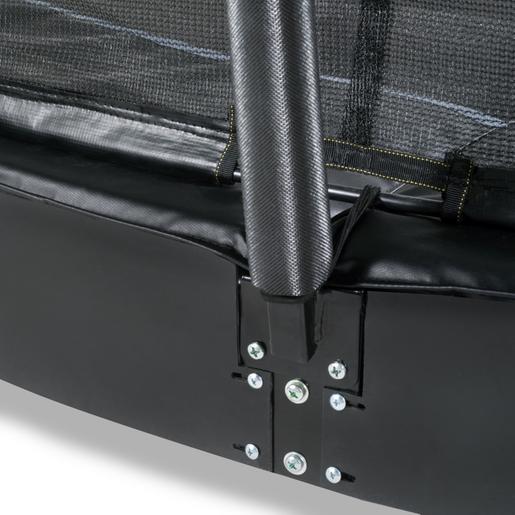 Exit - Cama elástica de suelo Dynamic 275 x 458 cm negro con red de seguridad