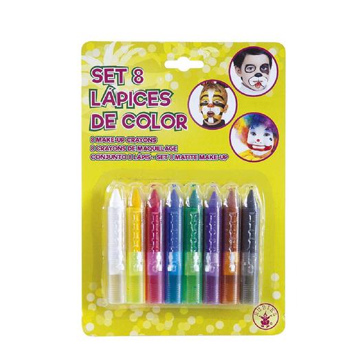 Set 8 lápices de colores para pintar caras
