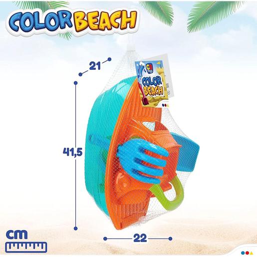 ColorBaby - Set de playa con yate, cubo, pala, rastrillo y moldes de arena ㅤ