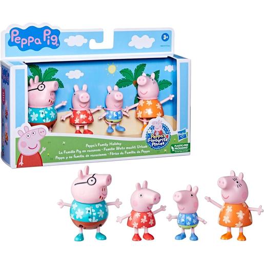 Hasbro - Peppa Pig - Pack de 4 figuras de la familia Peppa Pig en vacaciones - Modelos surtidos ㅤ