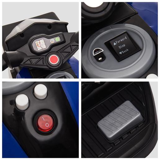Homcom - Moto eléctrica batería 3 ruedas Trimoto Negro y Azul