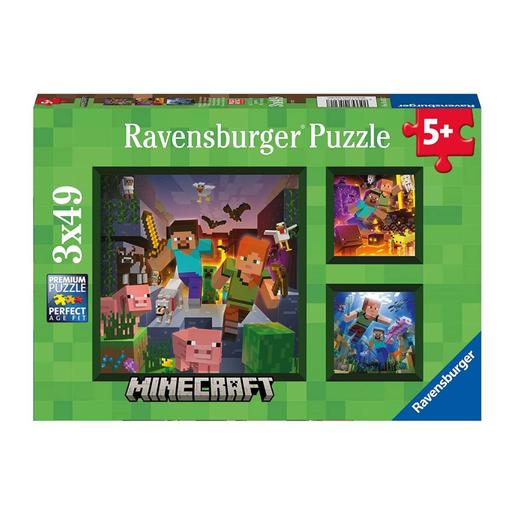 Ravensburger - Minecraft - Pack 3 puzzles 49 piezas